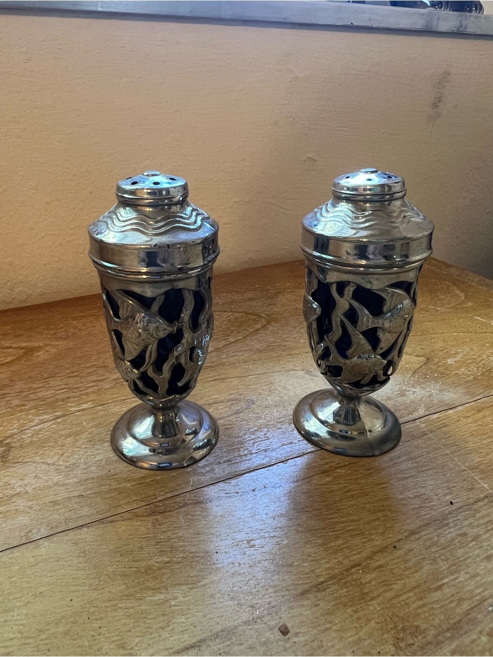 Silver Decorative Salt and Pepper Shakers - Set of 2